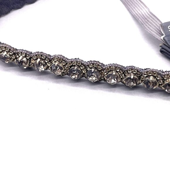 N/A Accessories - Faceted Crystal Leather Backed Headband